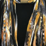 Black & Gold | Boho Ribbon | Fiber Necklace
