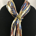 Blue Sand | Boho Ribbon | Fiber Necklace