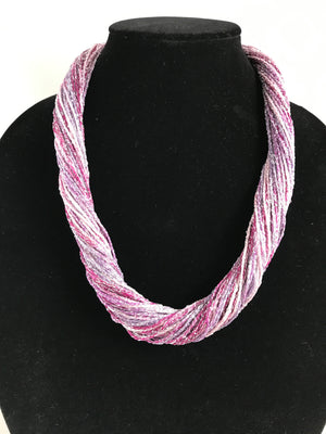 Berry | Shimmer | Fiber Necklace