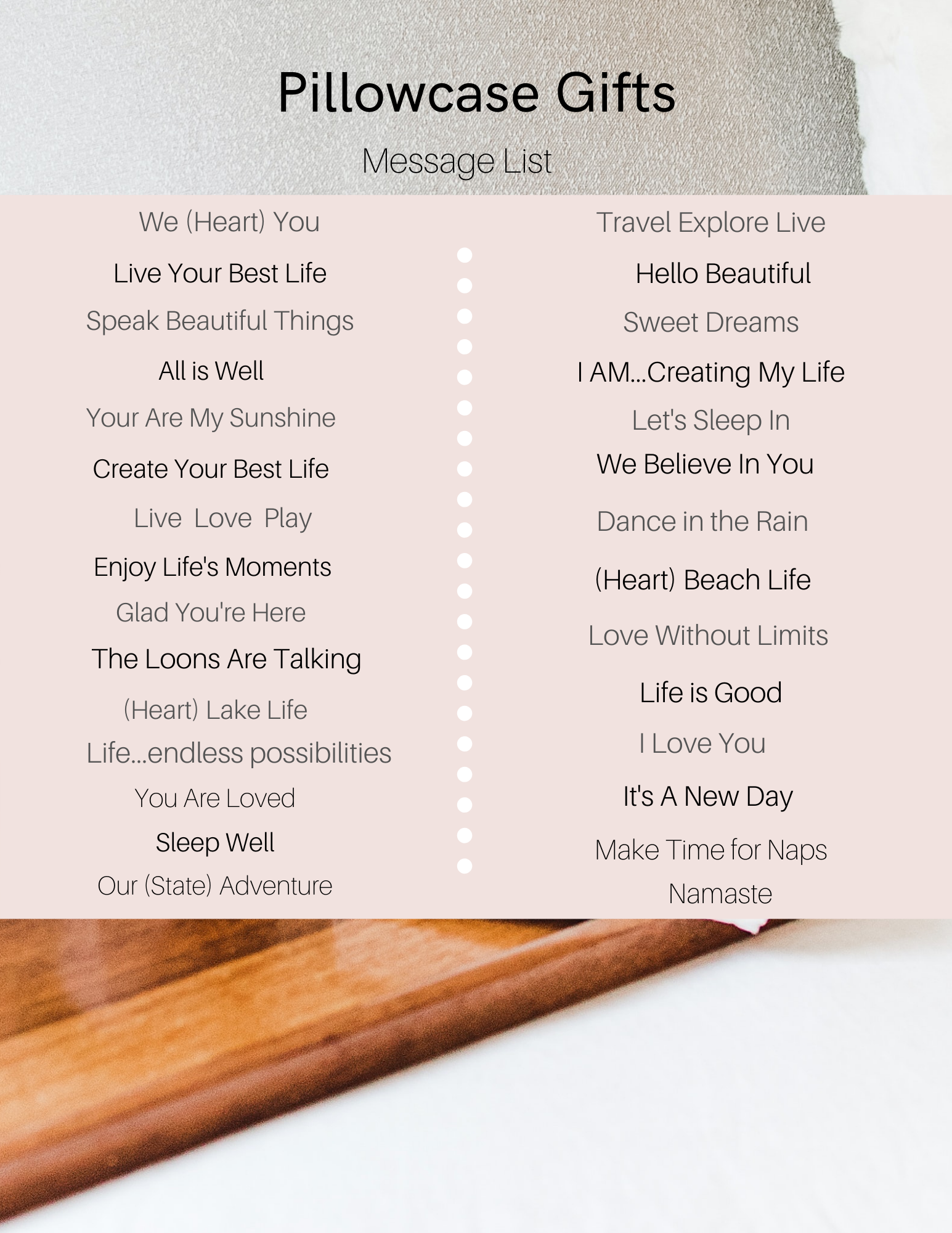 Integrity  Trust  Love - Pillowcase with a Message