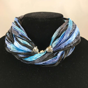 Blue Sand Marble | Fiber Necklace