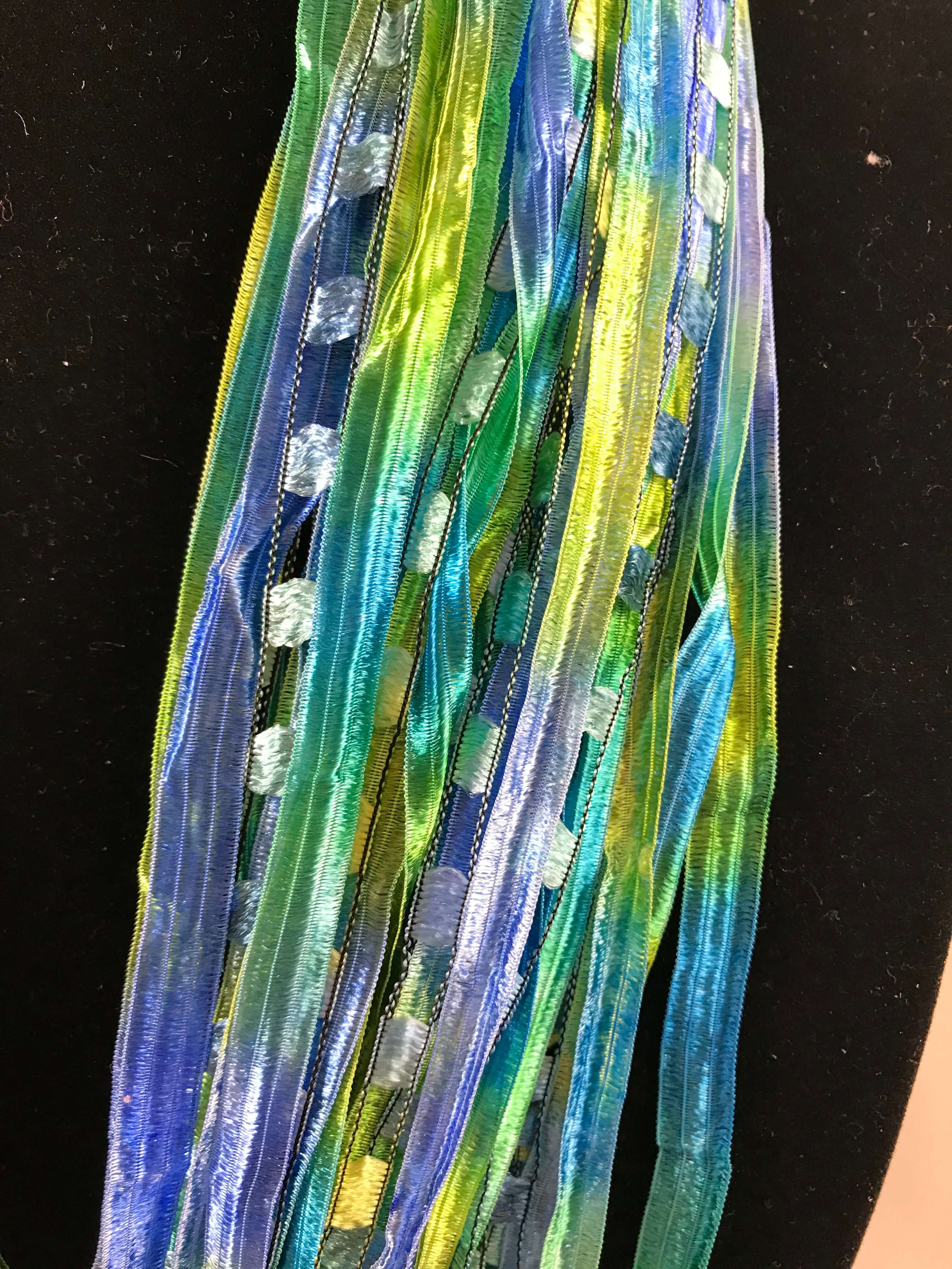 Sea Glass | Ribbon | Fiber Necklace