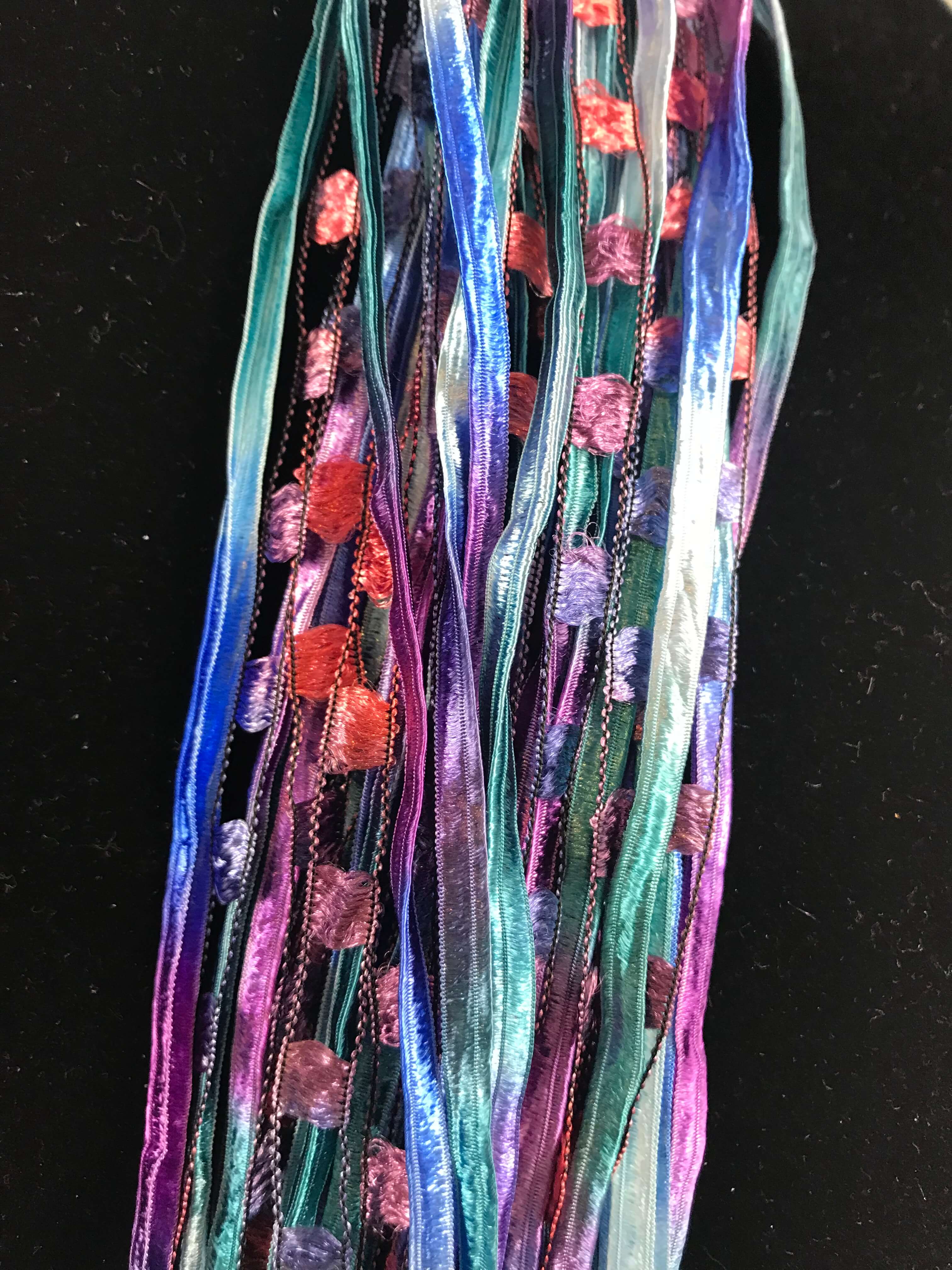 Sea Glass Violet | Ribbon | Fiber Necklace