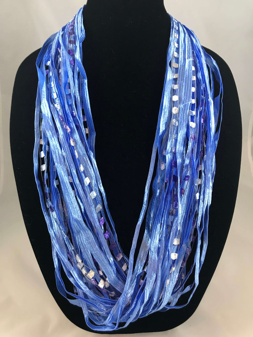 Peacock, Boho Ribbon, Fiber Necklace – JA Designer Collections