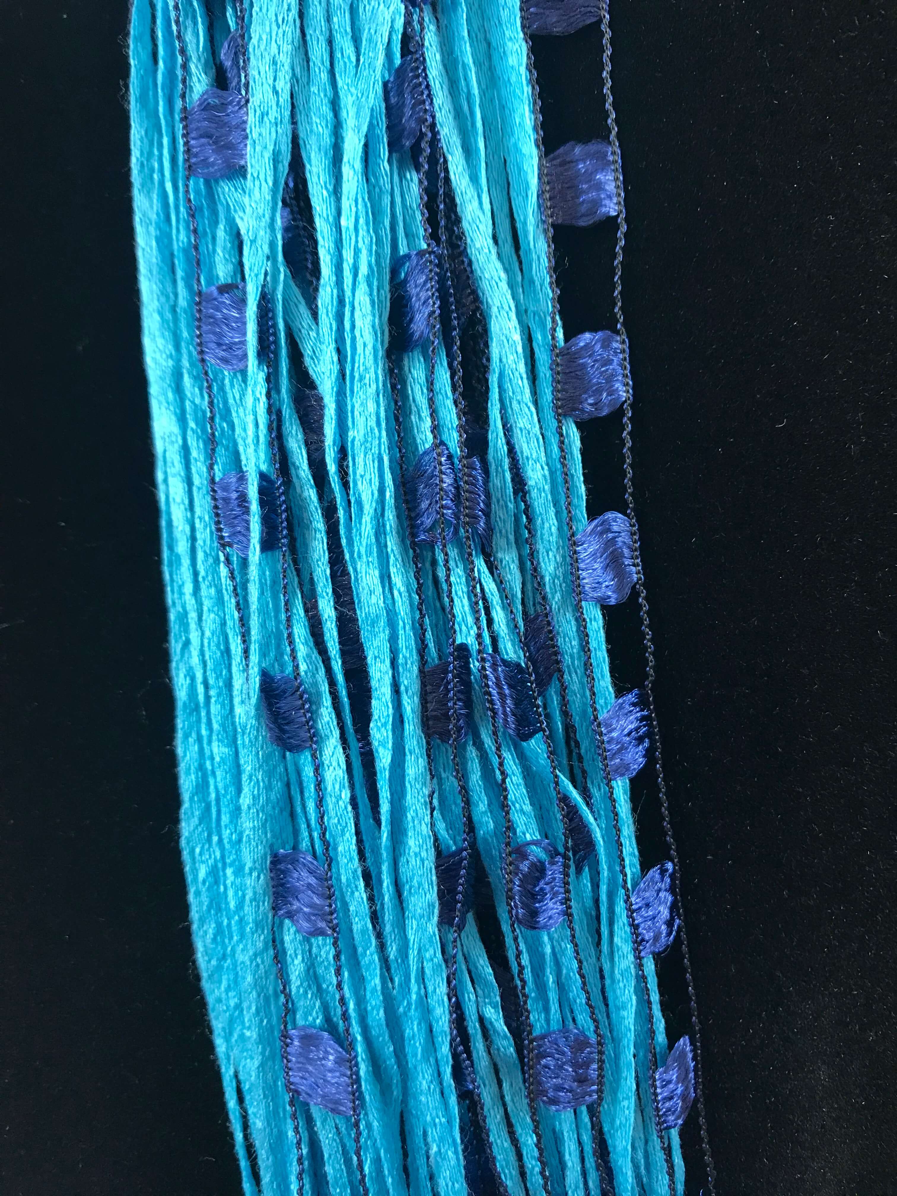 Aqua Navy | Jewel | Fiber Necklace
