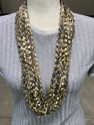 Gold | Gem Jewel | Fiber Necklace