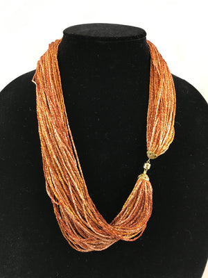 Pebble Copper | Shimmer | Fiber Necklace